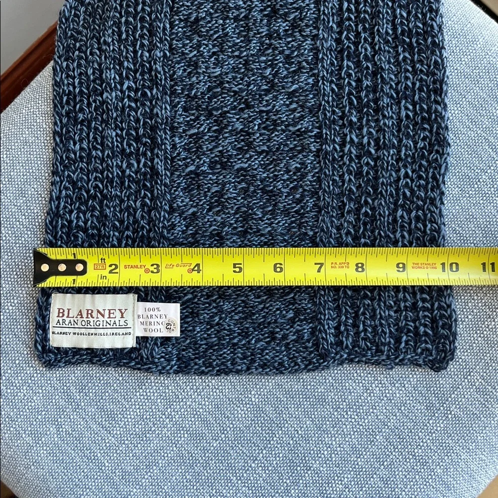 Blarney Woollen Mills Scarf Cable‎ Knit Merino Wool Long Ireland Irish